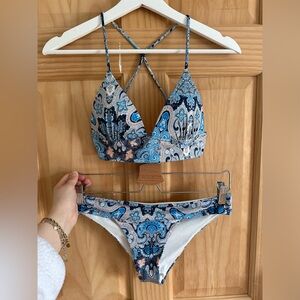 H&M blue printed bikini set